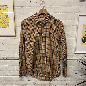 Burberry Classic Plaid Button Up Dress Shirt Large